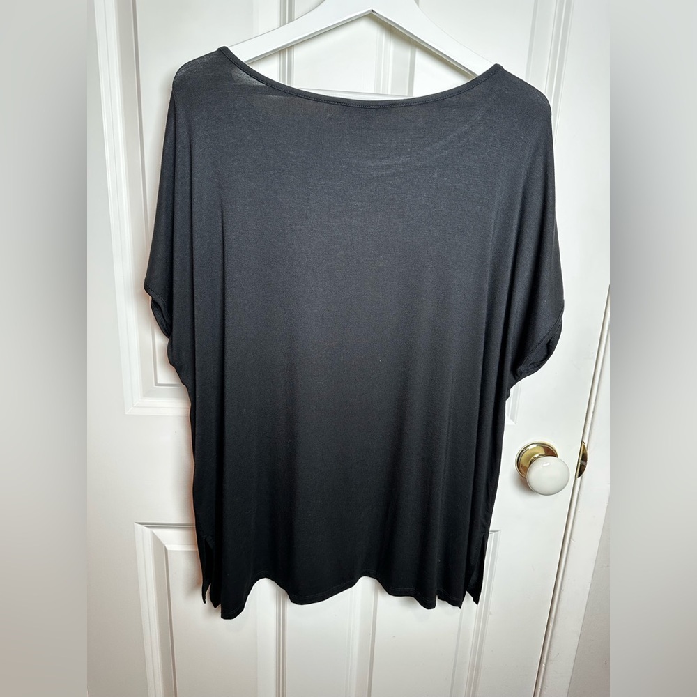 Cable & Gauge Black Crochet Accent Blouse - Picture 4 of 5